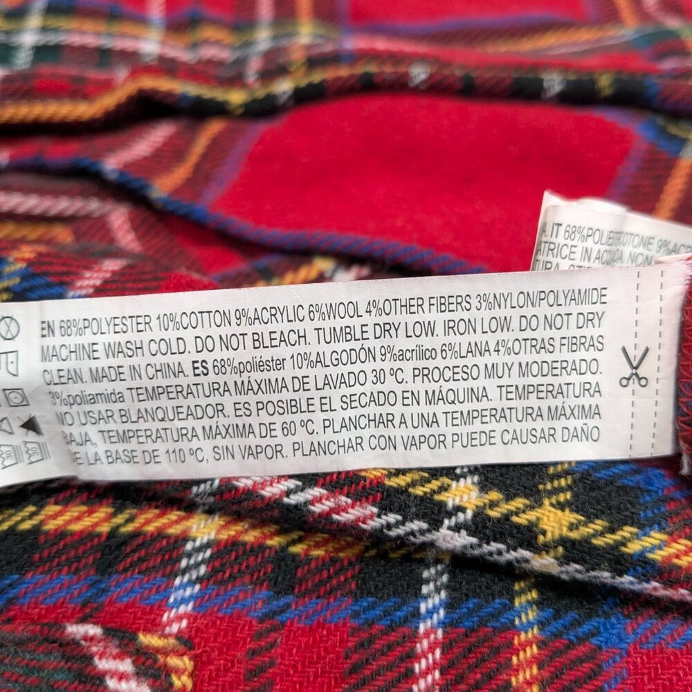 Forever 21 Men's Flannel Long Sleeve Button Down Shirt Jacket, Red Plaid, Large - Picture 14 of 15